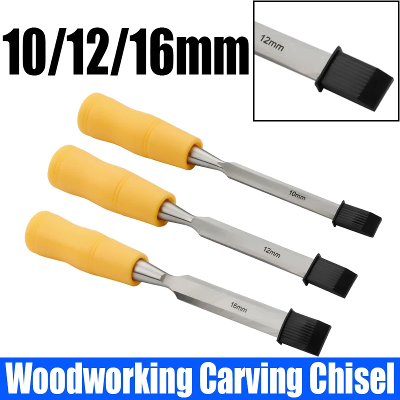 

1PCS 10/12/16mm Woodworking Carving Chisel CR-V Wood Chisel Flat Chisel Wood Carving Chisel Wood Carving Tools