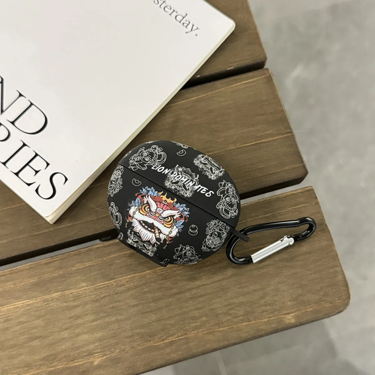 Чехол для наушников для Huawei FreeClip, милый крутой узор льва, дизайн, наклейка с кристаллами, чехол для гарнитуры с крючком для Huawei FreeClip