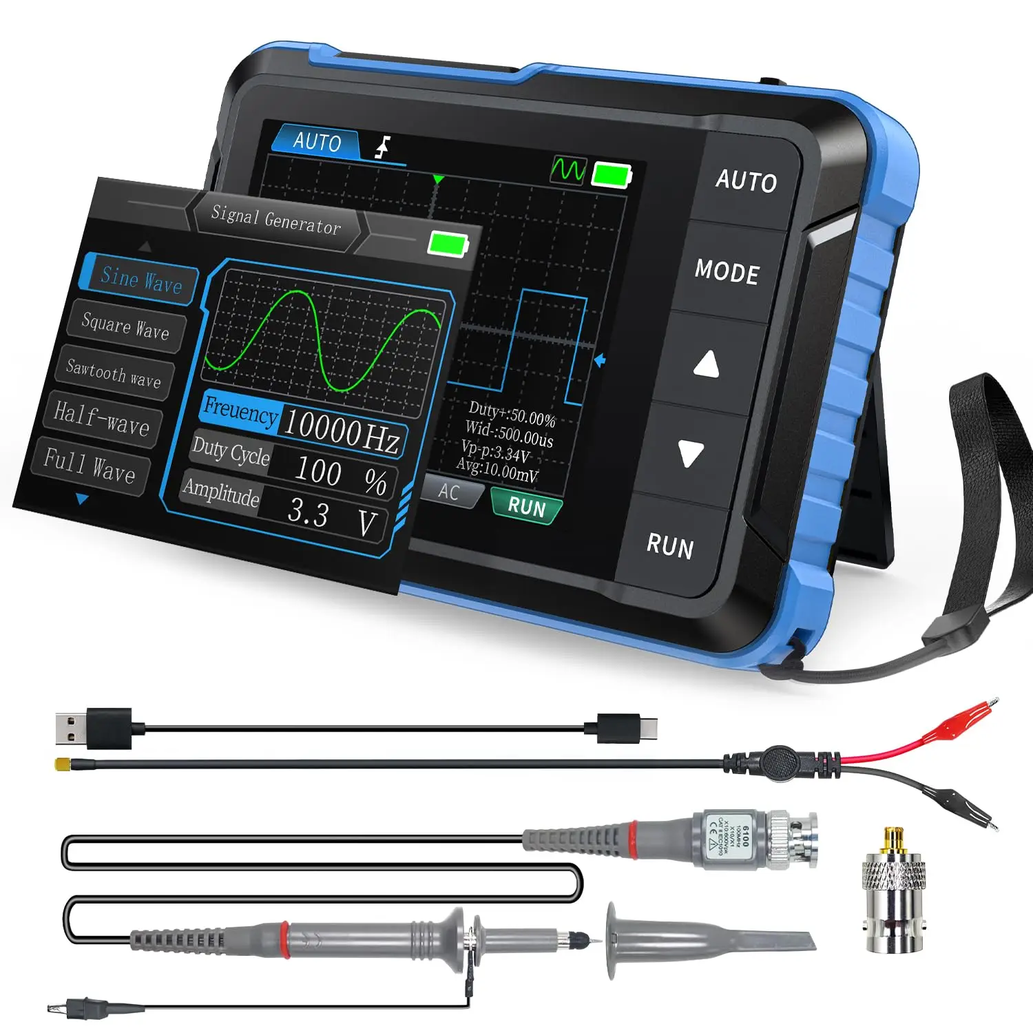 DSO153 2 in 1 Handheld Oscilloscope/DDS Signal Generator Multi-Functional Portable Mini Signal Generator ,Automatic Shutdown