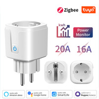 Tuya Smart Plug Zigbee EU 16A/20A Smart Socket With Power Monitor Timing Voice Control Works Whit Alexa Google Home Alice