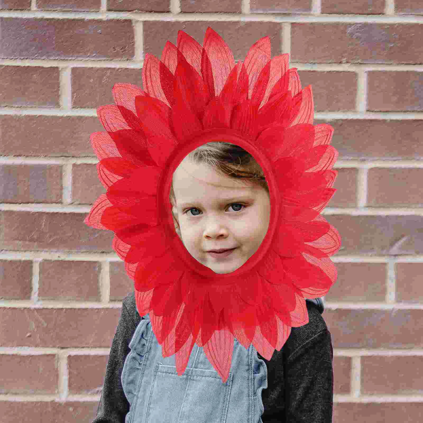 Red Flower Headband Bulk Headgear for Kids Funny Garden Novelty Headpiece Pride Accessories Hat It Costume Sunflower