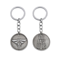 the last of us 2 Keychain Firefly Logo Letter Double Side Joel Ellie Vintage Retro Antique Pewter Necklace Key Chain Dropship