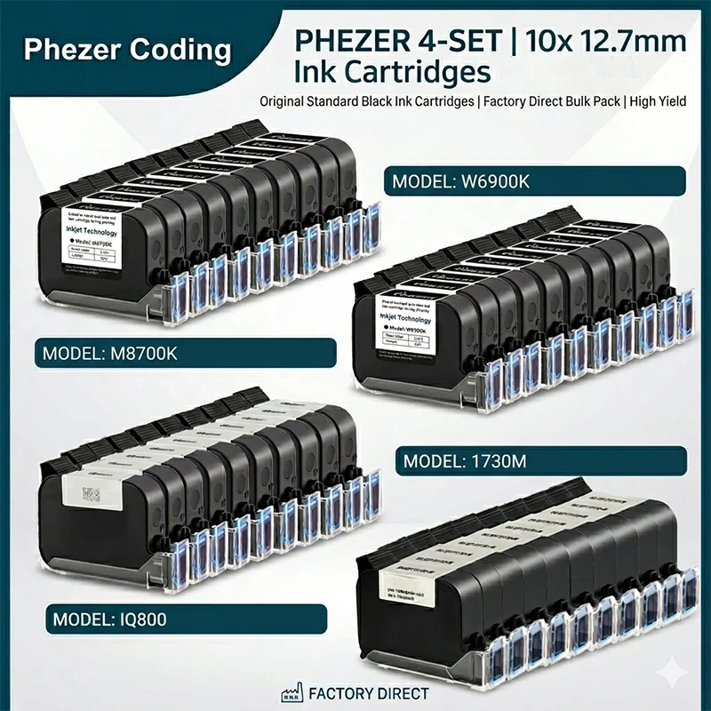 

Phezer 12.7mm A Level Original Ink 10pcs Cartridge Quick Dry Black B Level Handheld Inkjet Printer Original Parts Office