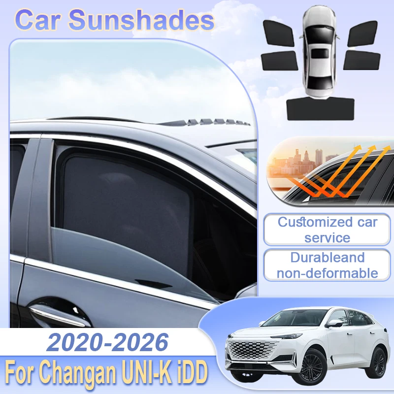 For Changan UNI K iDD 2020~2026 Car Mesh Sunshades Protection Breathable Net Magnetic Privacy Curtains Sun Visor Auto Accessorie