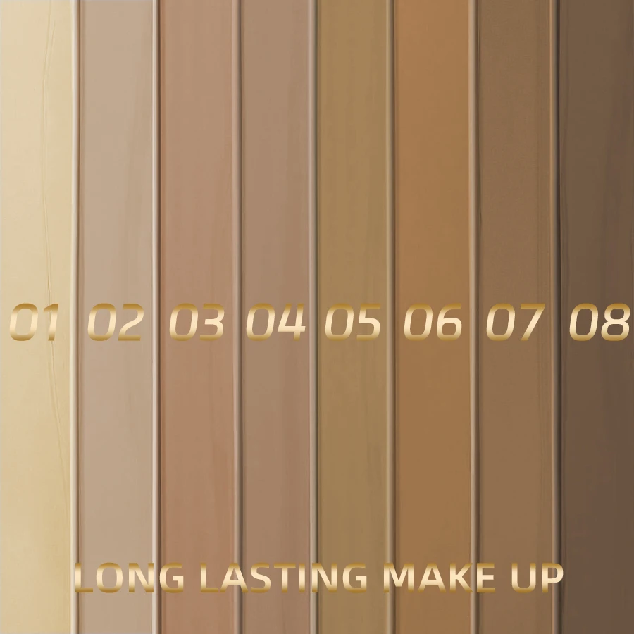 8-kleuren Face Foundation Cream Oil-Control Waterproof Natural BB Cream Lasting Concealer Liquid Volledige dekking Matte Base Makeup