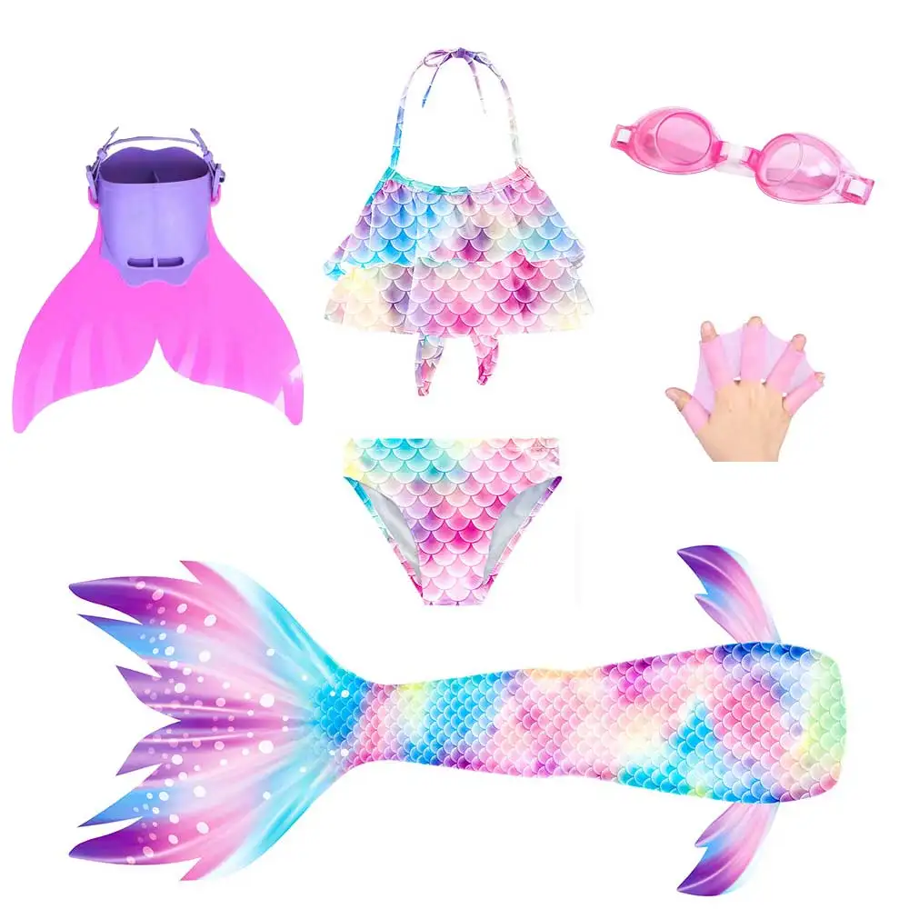 Princess The Mermaid Tail For Swimming Cosplay Costume Girls Bikini Mermaid Tail Swimsuit Beach Clothes