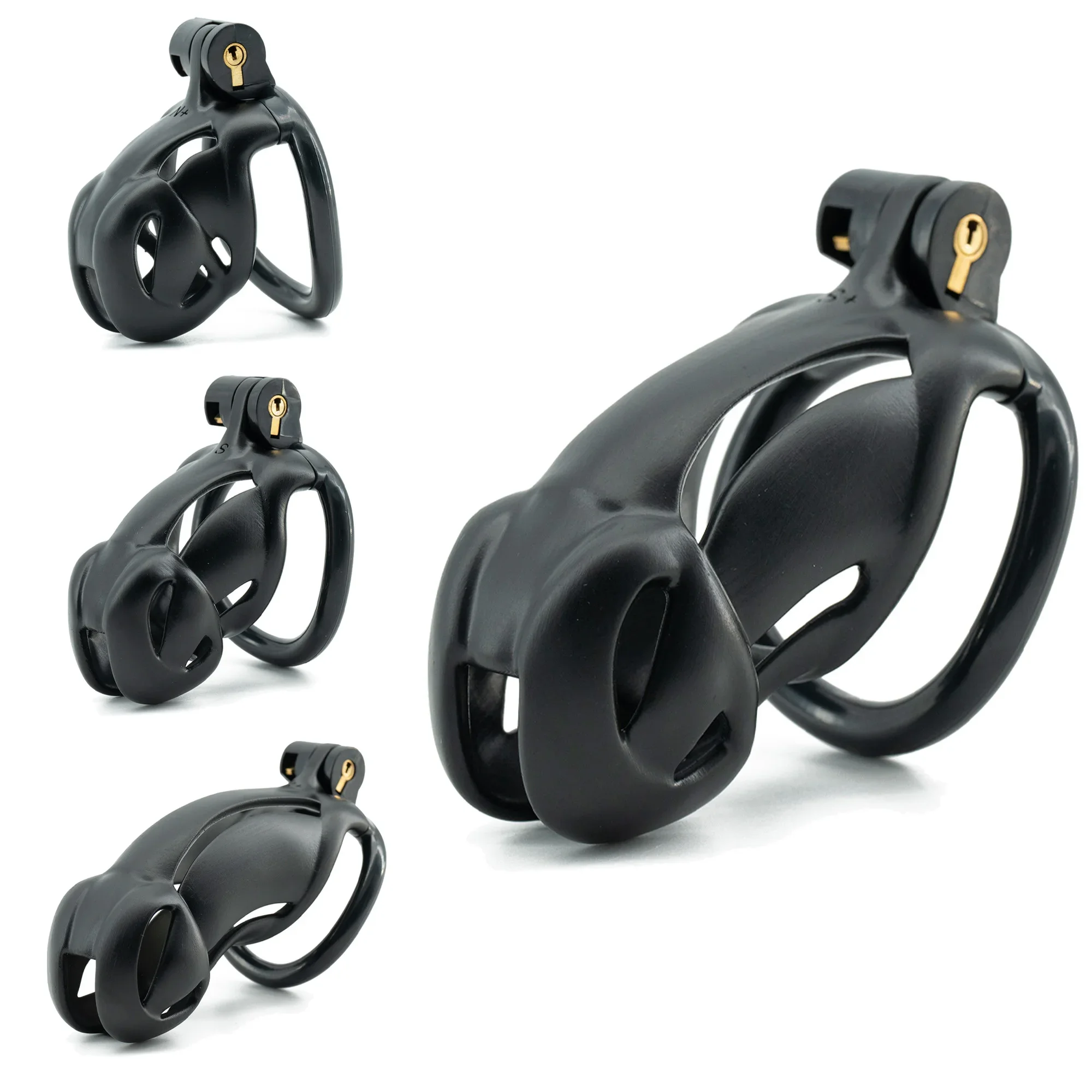 New Abs Chastity Cage Light Cock Cage With 4 Arc Rings   Chastity Belt Penis Lock Adults Sex Abstinence Toys for Men