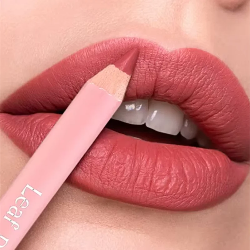 12 สี Matte Lip Liner ดินสอแกะสลักแต่งหน้า Lasting Brown Lip Liners กันน้ําลิปสติกปากกา Lip Contouring เครื่องสําอาง