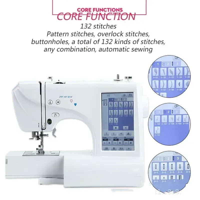 MRS600 Automatic Embroidery & Sewing Machine, Dual Voltage Household Sewing Tool for DIY Projects