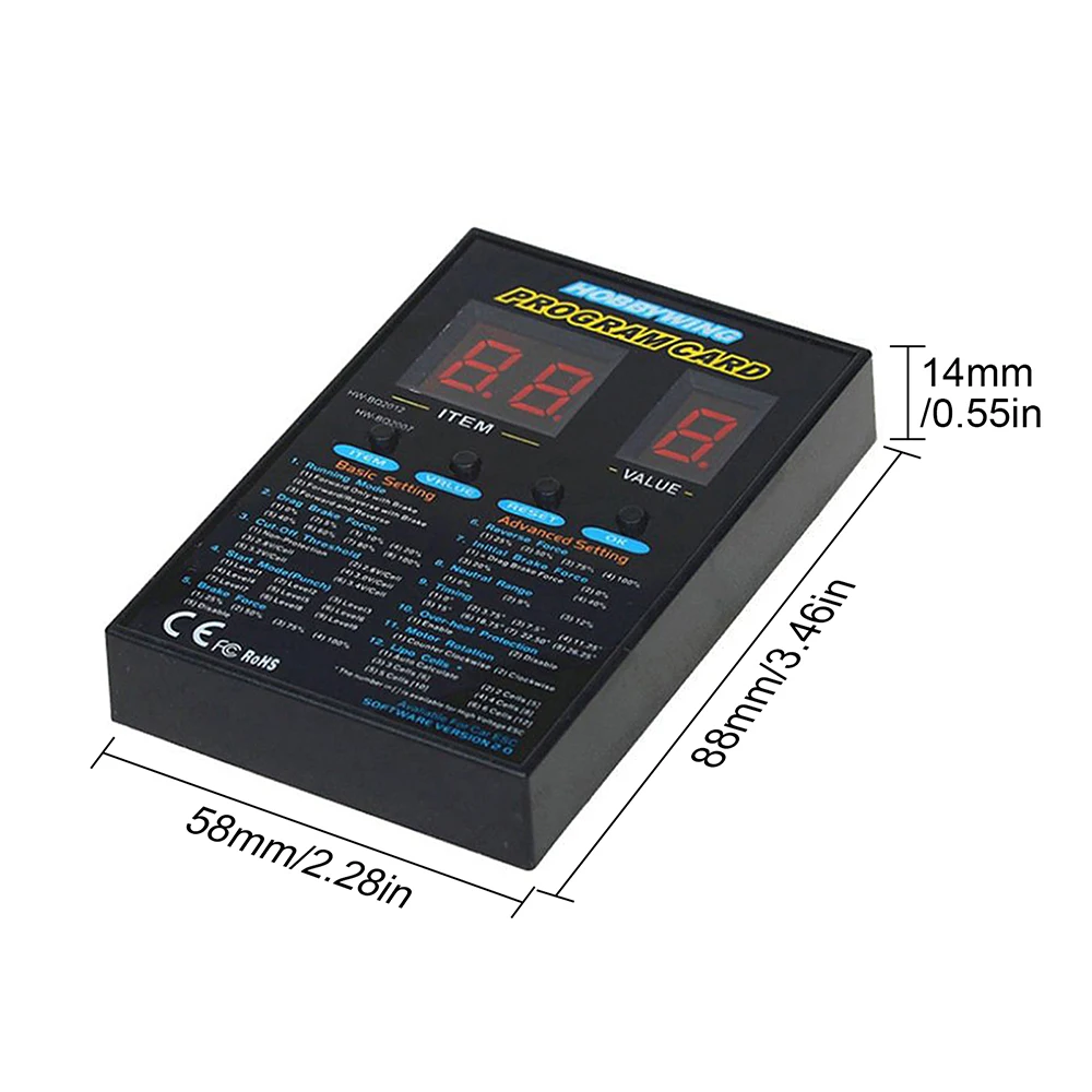 HOBBYWING LED Program Card Box for FlyFun V5 XeRun EzRun QuicRun SeaKing Series ESC