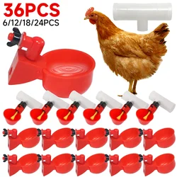 Chicken Drinking Cup Automatic Chicken Drinker Tee Connector Plastic Poultry Nipple Drinkers for Rabbits Duck Farm Equipment