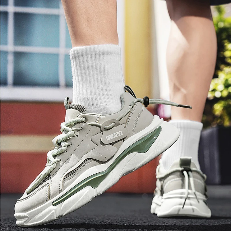 

Мужские повседневные кроссовки на открытом воздухе 2025, летние дышащие сетчатые туфли для папы, универсальные модельерские туфли на платформе Кроссовки Мужские