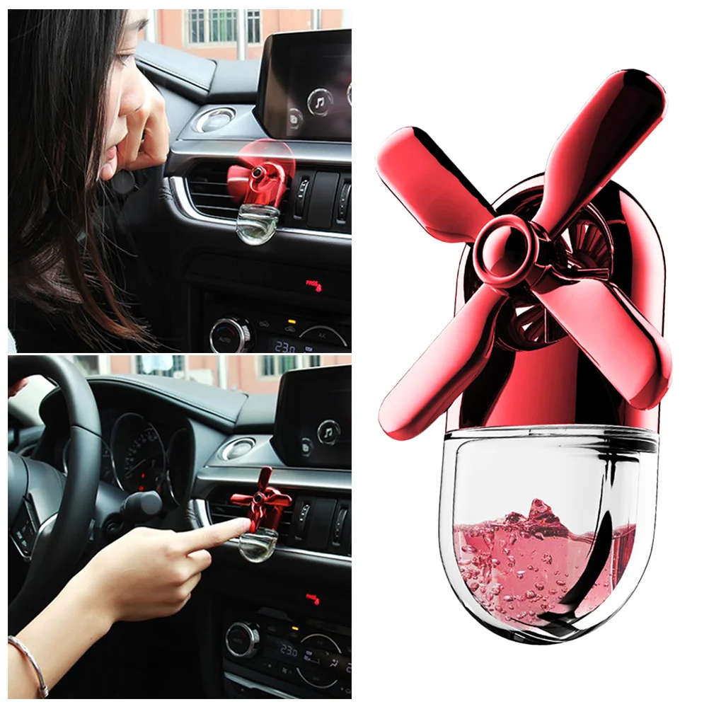 

Ocean Windmill Pattern Car Propeller Fan Shaped Aromatherapy Diffuser Air Freshener Vent Clip-on(Red)