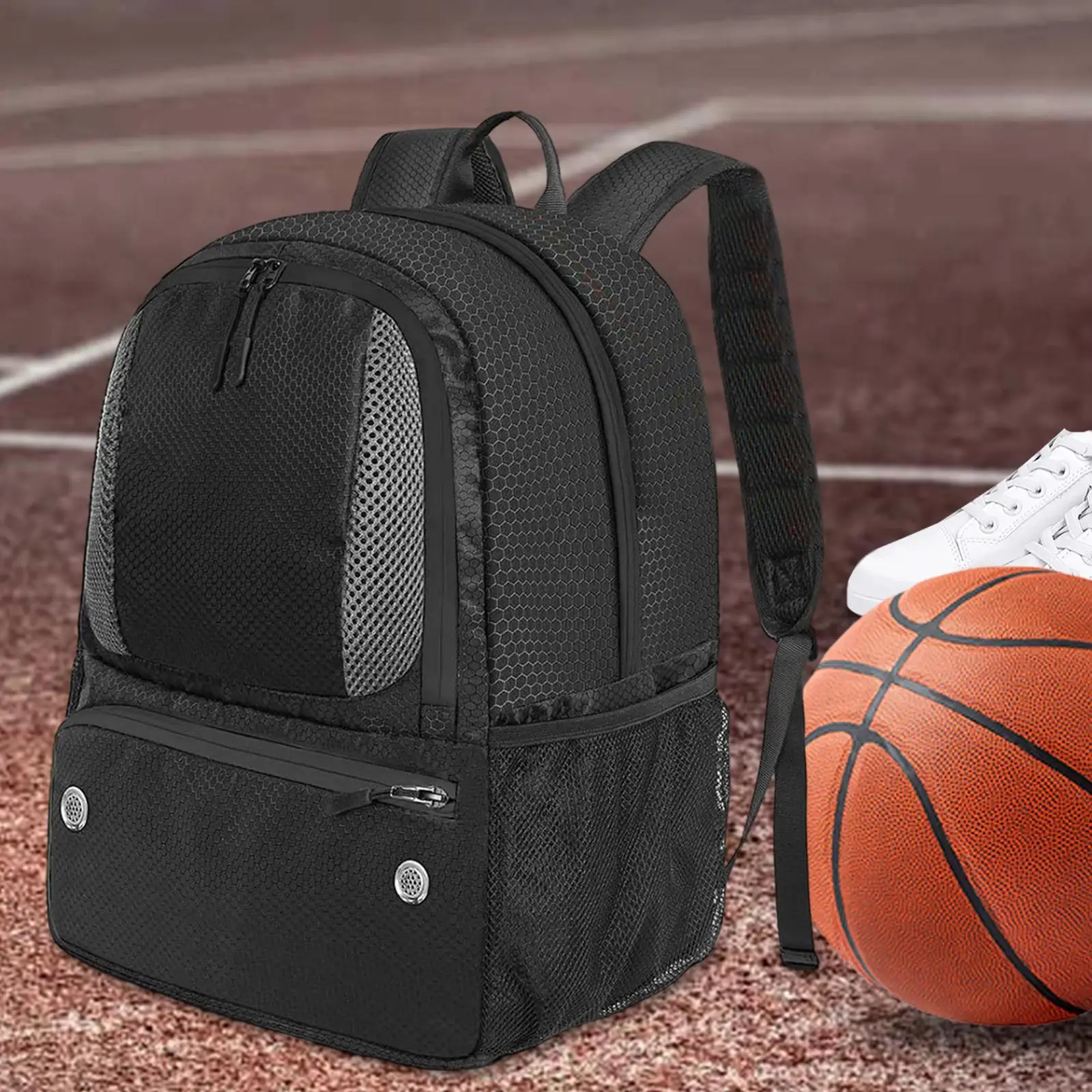Waterproof Sports Bag with Multiple Compartments Football Backpack Daypack for Gym Travel and School