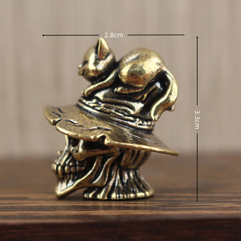 Brass Ornament Cross-Border Hot-Selling Skull Magic Hat Cat Decoration