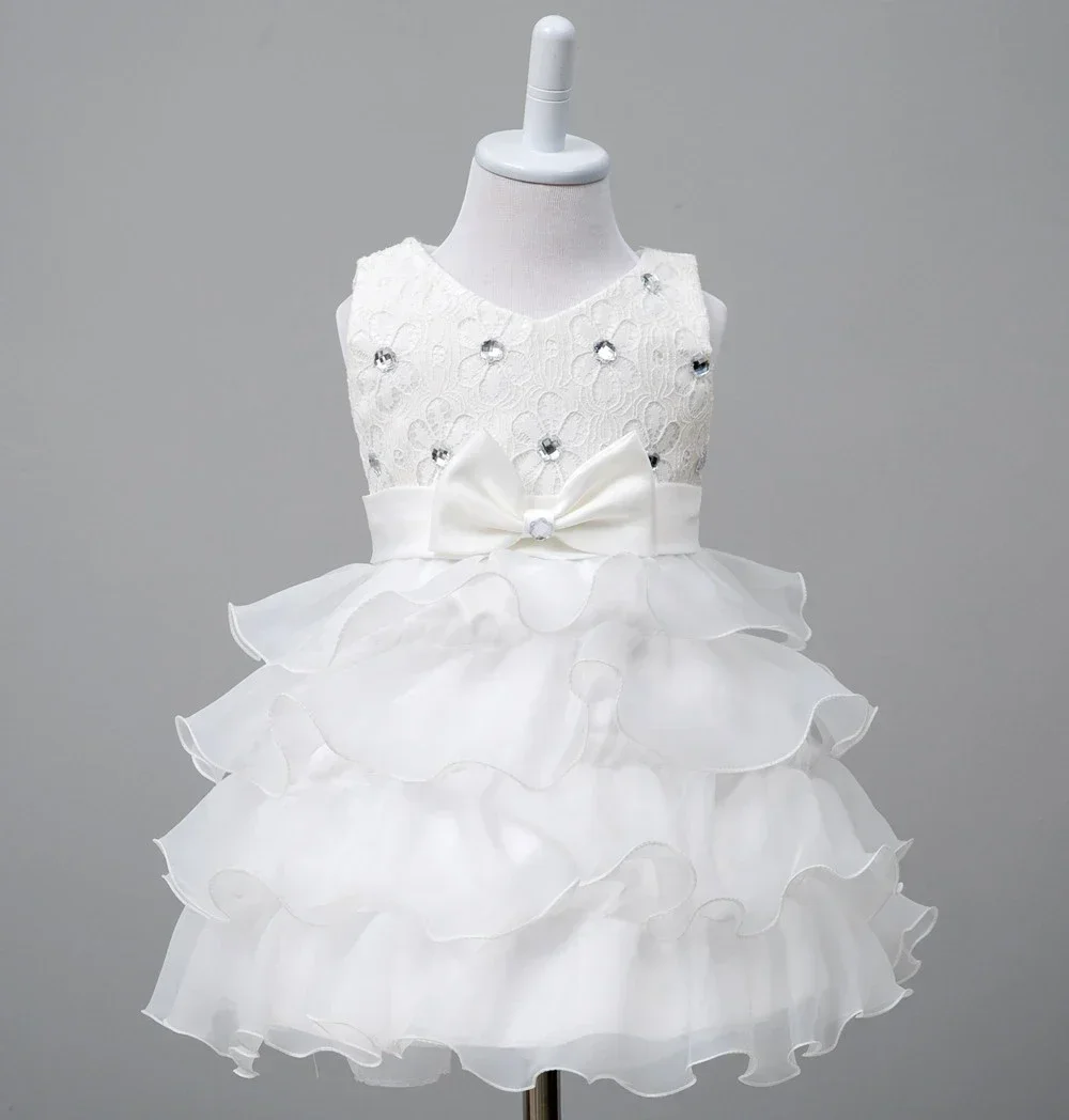 Ragazze torta principessa abiti da ballo festa di compleanno matrimonio abito formale abiti in Tulle vestito da cerimonia per bambine