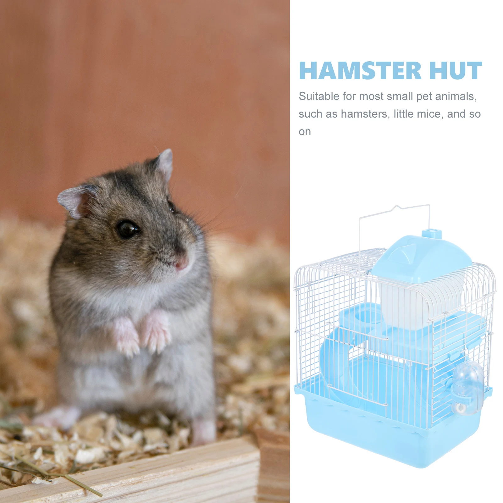 

Pet Villa Style Hamster House Double Layer Sleep Space for Rodents