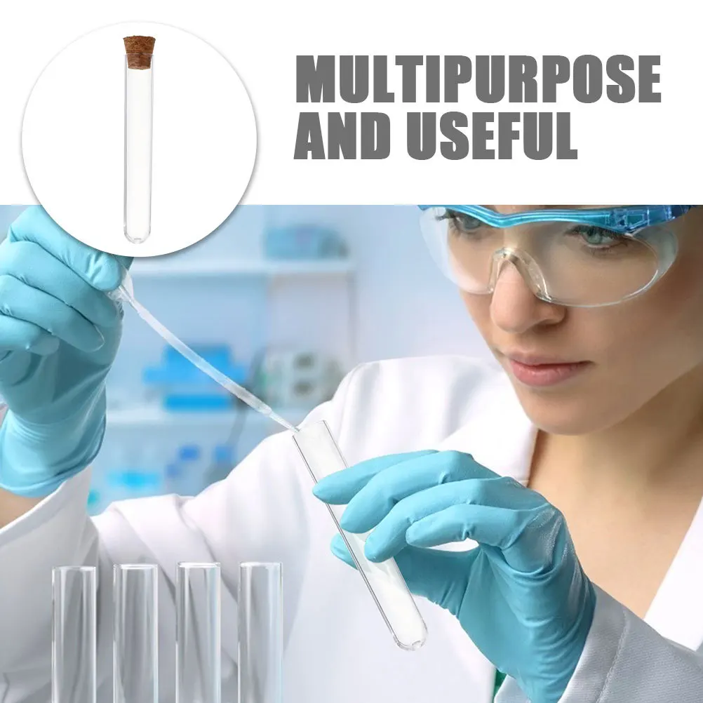 

36Pcs Plastic Storage Tubes with Cork Stoppers Clear Test Tubes Portable for Scientific Experiment Candy Beads Storage