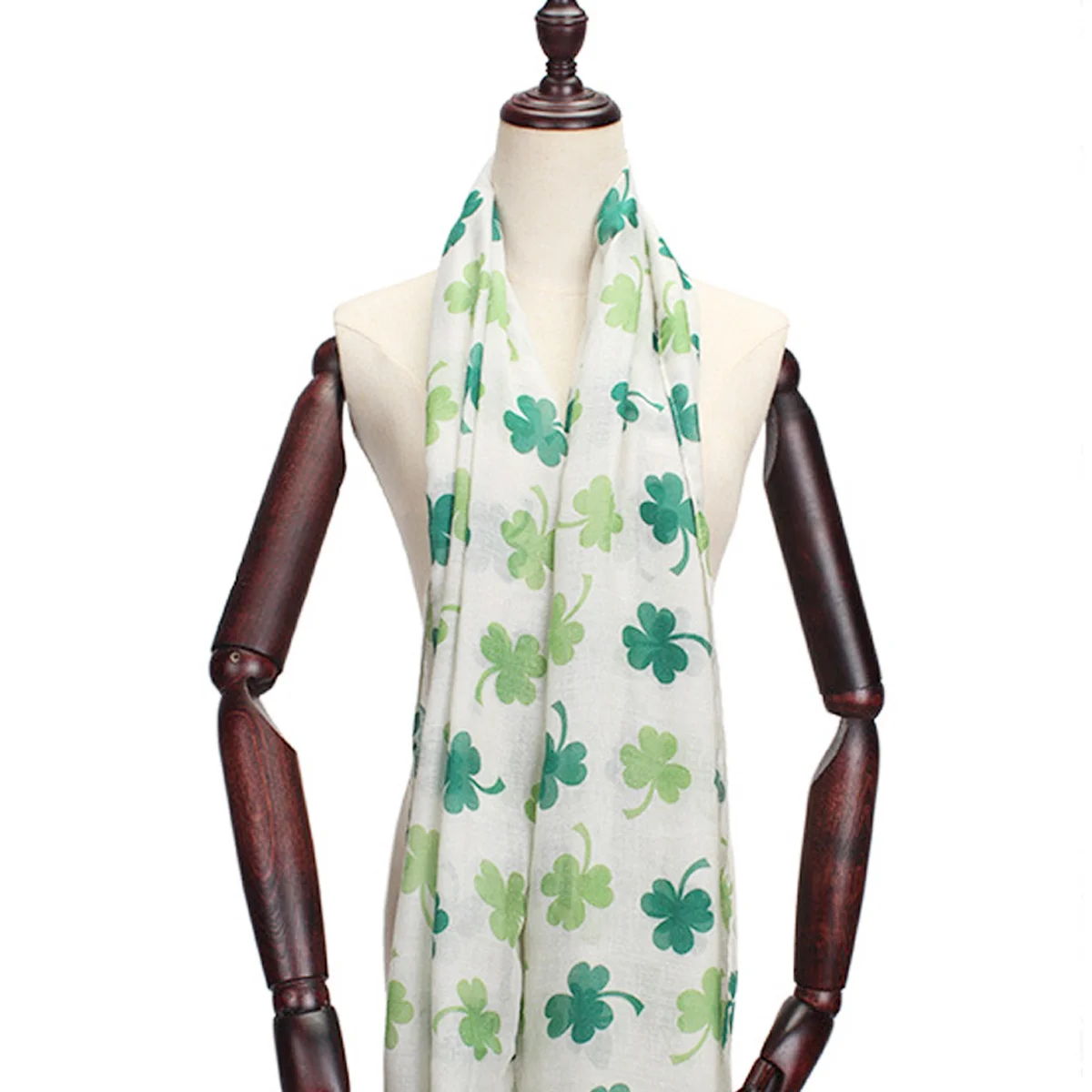 

Шарф с принтом, модная женская шаль, трилистник, большая накидка большого размера, стильный подарочный шарф с принтом, шаль с клевером