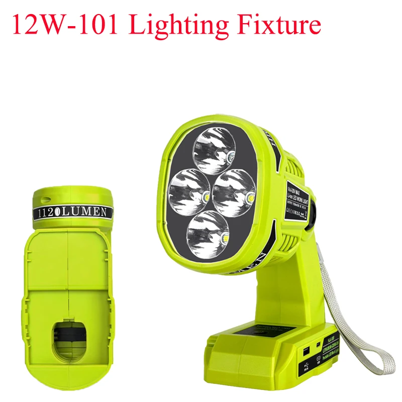 

For Makita/DeWalt/Ryobi/Bosch/Milwaukee/Black&Decker/Craftsman 18V/20V Lithium Battery Portable Folding Flashlight LED Worklight