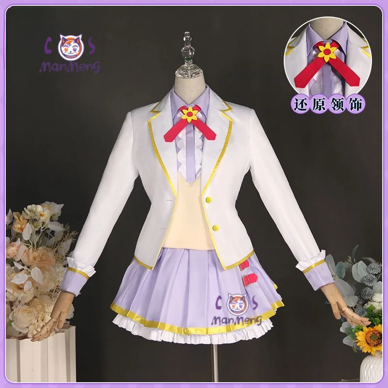 Eruza forute  Hoshimiya Ichigo Cosplay Venus Ark Aikatsu！Costume Campus JK Uniform Shirt Short Skirt Tie Party Christmas Set