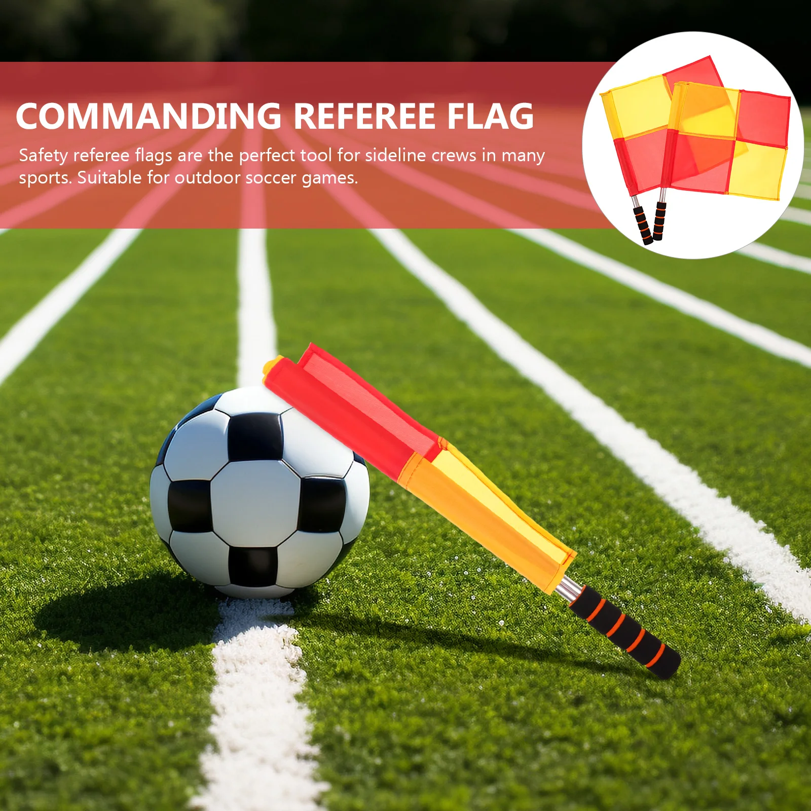 

2pcs Referee Soccer Football Commanding Signal Race Conducting Hand High Visibility Waving Flags For Sports Racing Match