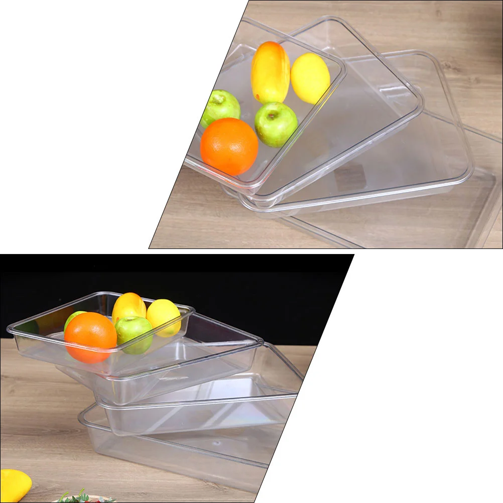 

1Pcs Rectangular Acrylic Serving Tray Transparent Crystal Clear Large Capacity Non Slip Food Plate Party Snack Dessert Display