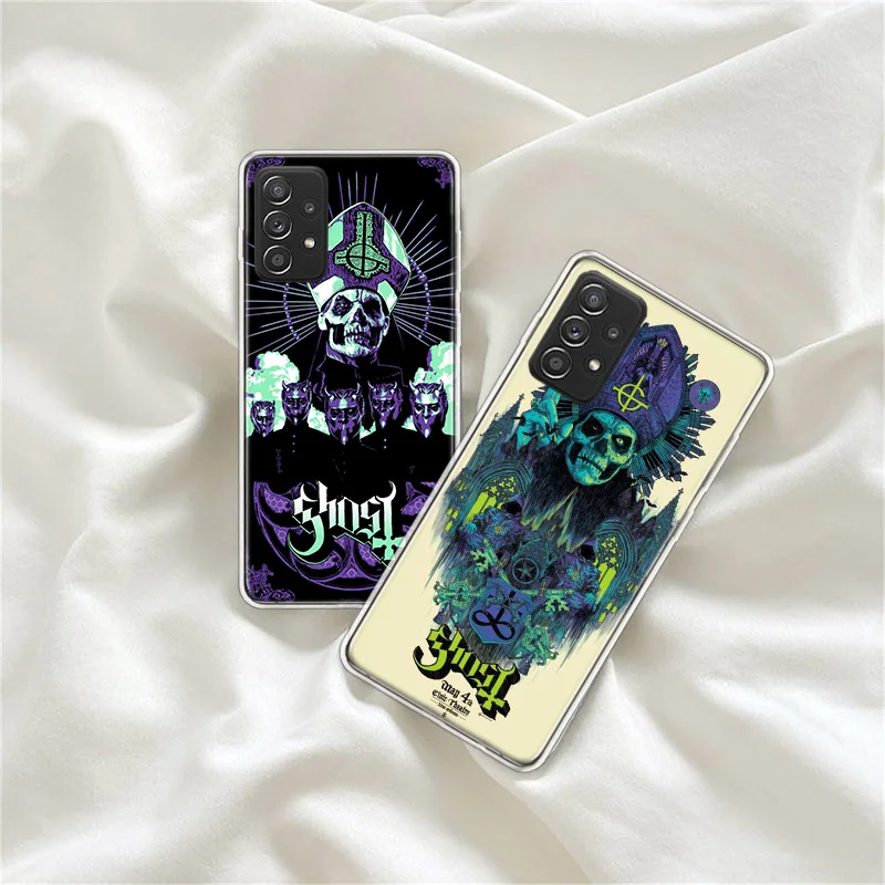 Ghost Papa Emeritus Phone Case For Galaxy S23 S20 FE S21 Plus Samsung S24 S22 Ultra TPU Pattern S10 S10E S9 S8 Cover Soft Capa S