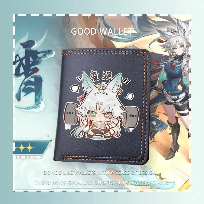 Game Honkai: Star Rail Feixiao Short Wallet PU Leather Unisex Purse Men's Wallets Women Card Holders Coin Purse Student Gift