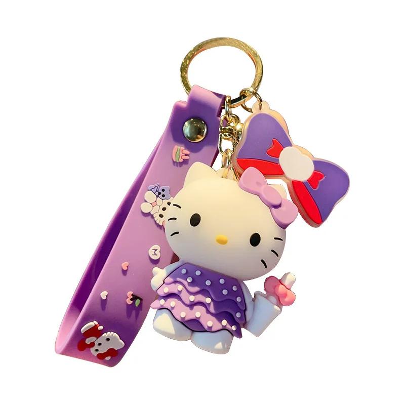 Sanrio Hello Kitty Gelang Gelang Gantungan Kunci Lucu Kitty Kucing Kawaii Anime Boneka Tas Pesona Ponsel Lanyard Mobil Liontin Hadiah Anak Perempuan