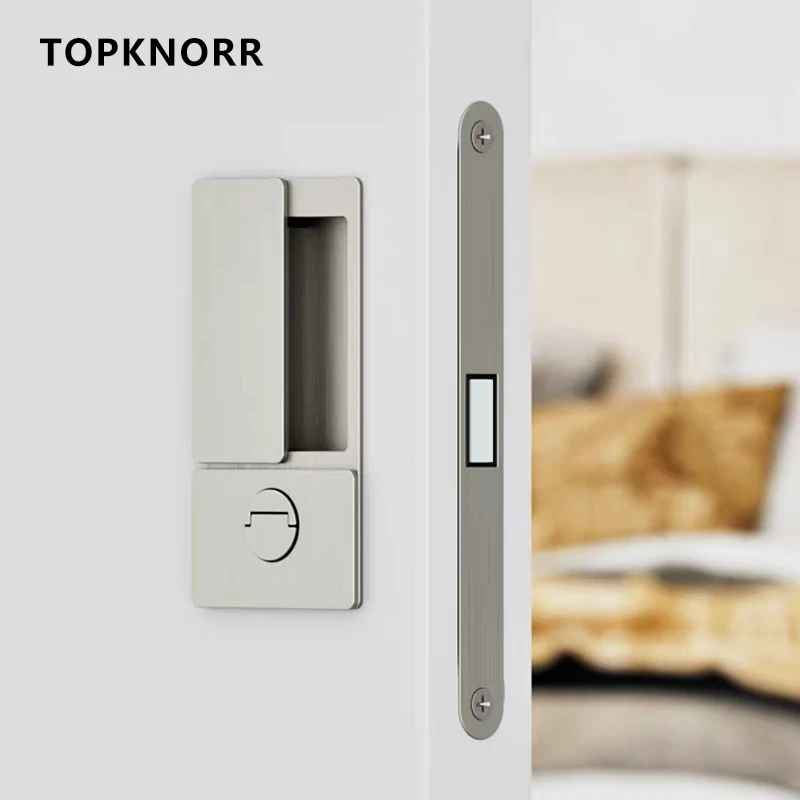 2023 New Handleless Flat Lock Modern Bedroom Magnetic Recessed Door Handle Silent Push-Pull Golden Invisible Sliding Door Lock