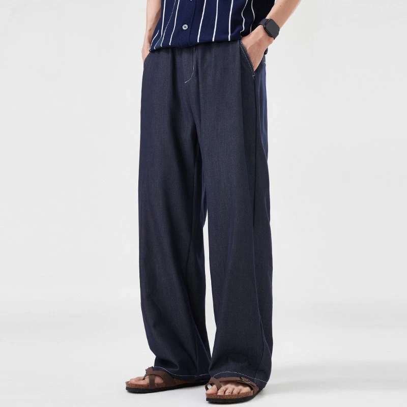

2026 Summer New Primary Color Imitation Denim Casual Pants Men's Commuting High-end Drape Pants
