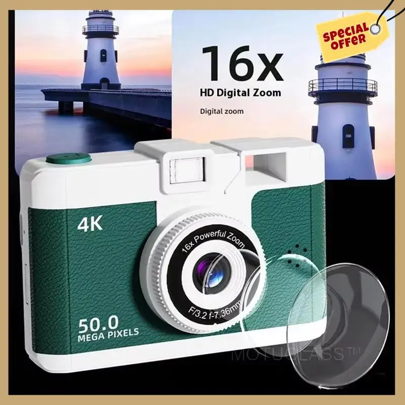 

Stable Performance-4K Digital Camera Retro Dual Lens Multifunction CCD Instant Thermal Camer For Travel Students Compact Photogr
