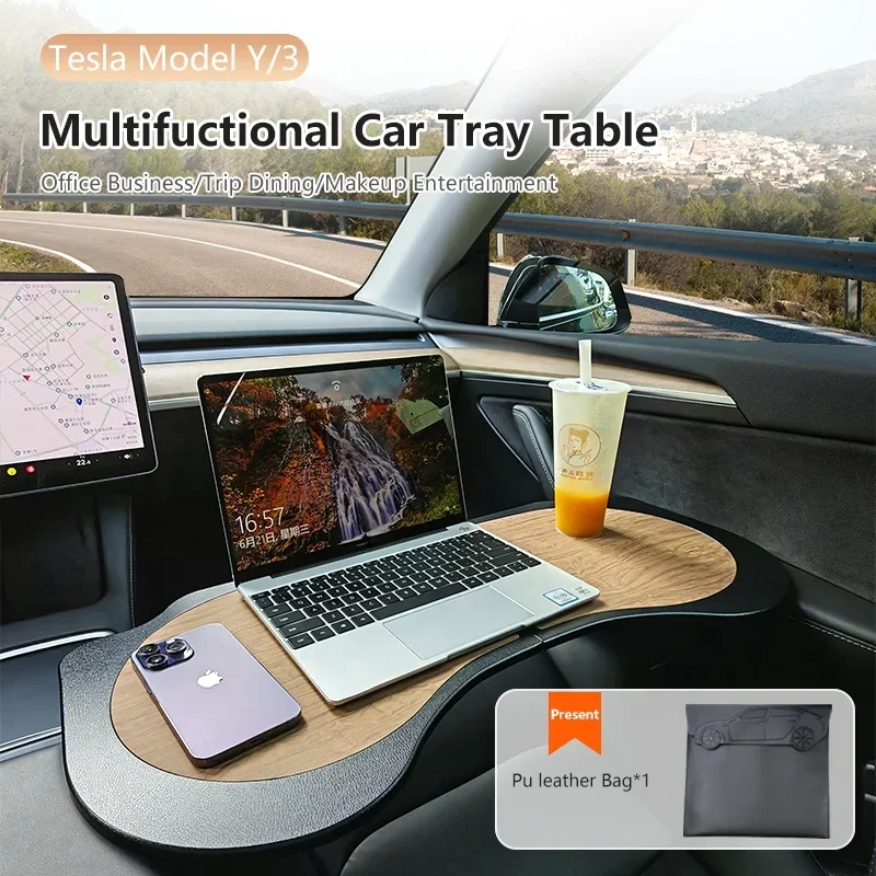 For Tesla Model 3 Model Y Food Desk For Laptop Foldable Car Table For Eating Multipurpose Tray For Driver Accessories