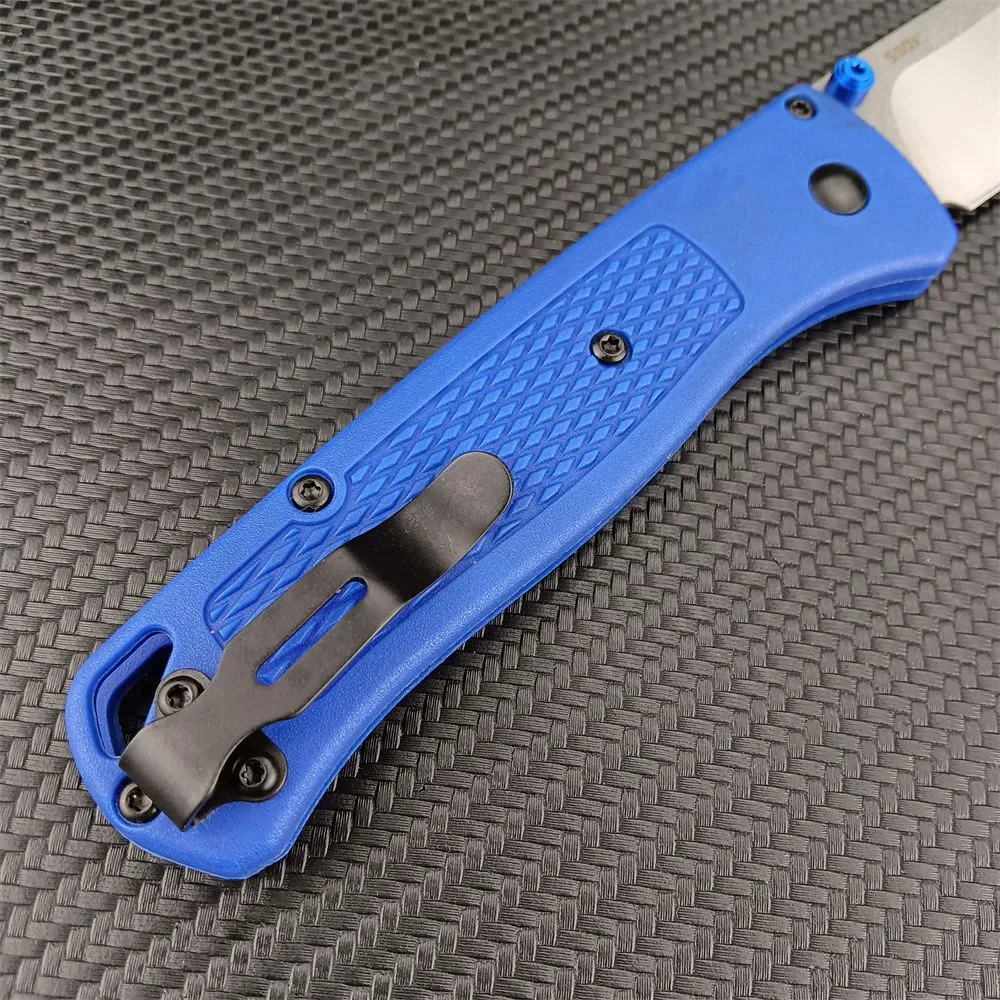 BM 535 Pocket Folding Knife CPM-20CV Blade Blue Reinforced Nylon Fiber Handle Outdoor Camping Hunting Tactical Knife EDC Tool