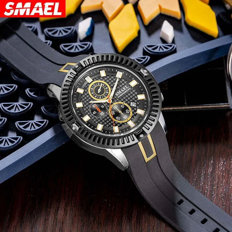 Smael Fashion Personality Men's Sports Watch Luminous Waterproof Trend Multi-Function Quartz Watch Men