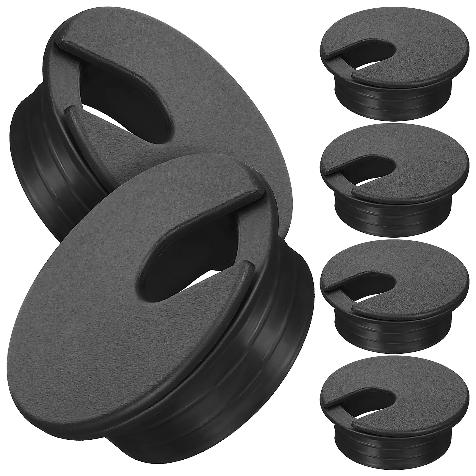 

6 Pcs Hole Cover Round Grommets Desk Small Pocket Cable Surface Wire Cord Cap Abs Covers