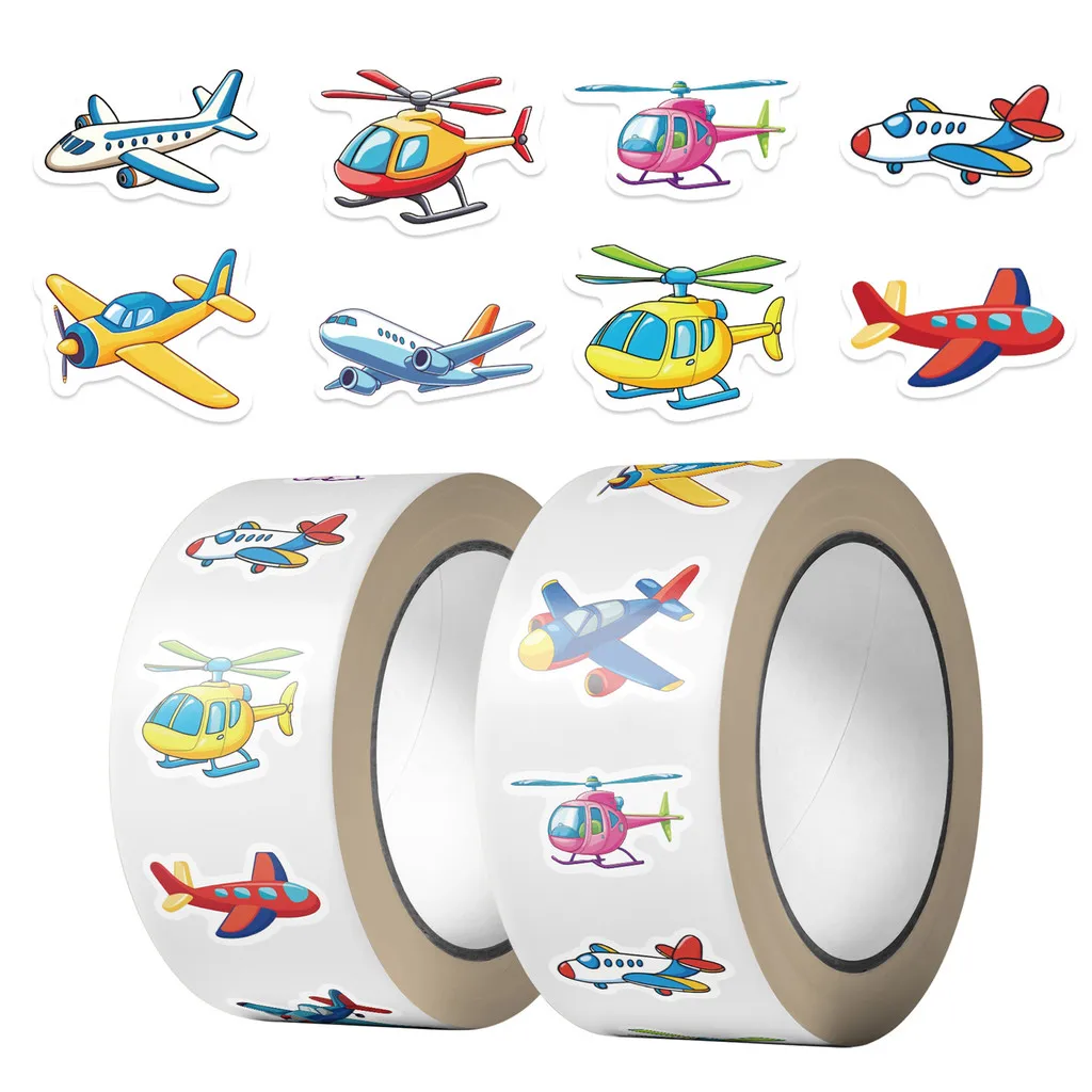 Waterproof Cartoon Plane Roll Stickers (500 Pcs/Roll) PVC Decor for Kids’ DIY Projects Phone Cases Backpacks  AnimeWorlds Store