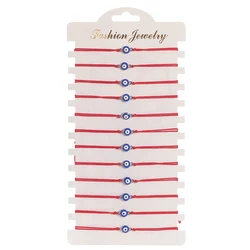 12Pcs/SET Blue Eye Charms Bracelet Set Red Rope Braided Adjustable Bracelet For Men Women Jewelry Gifts