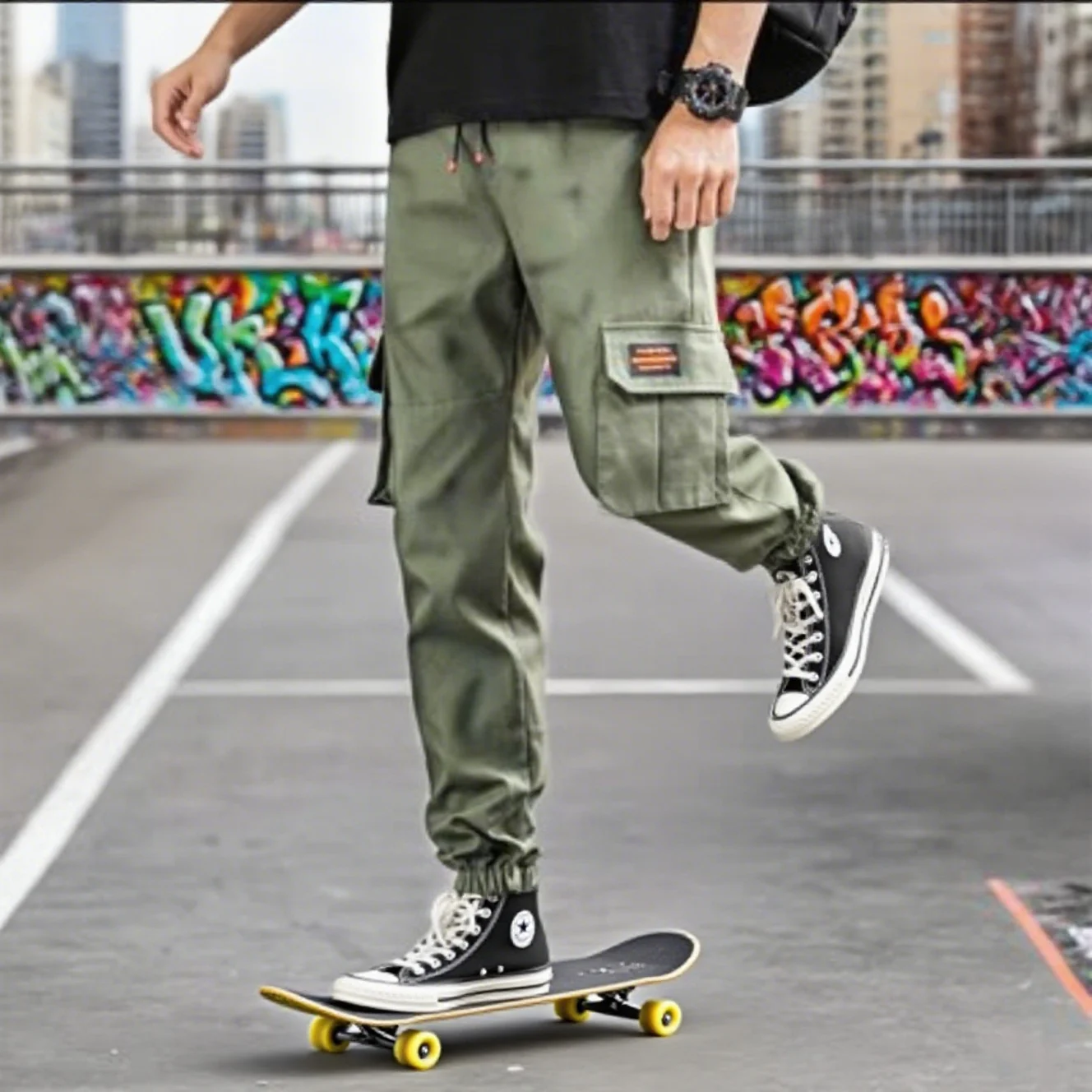 النمط الأمريكي خمر السراويل البضائع فضفاضة تناسب مستقيم الساق السراويل عارضة للرجال خفيفة الوزن الصيف واسعة الساق الحريم