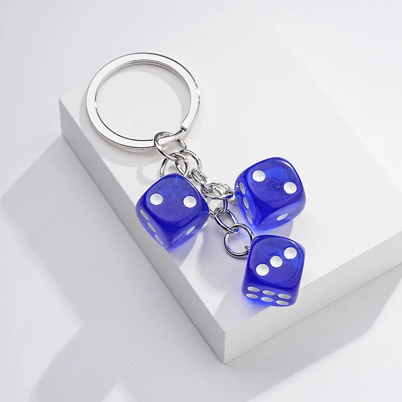 Metal 3D Game Dice Keychains Portable Dice Keychain Handbag Pendant Car Key Accessories For Men Women Fortunate Amulet Gift