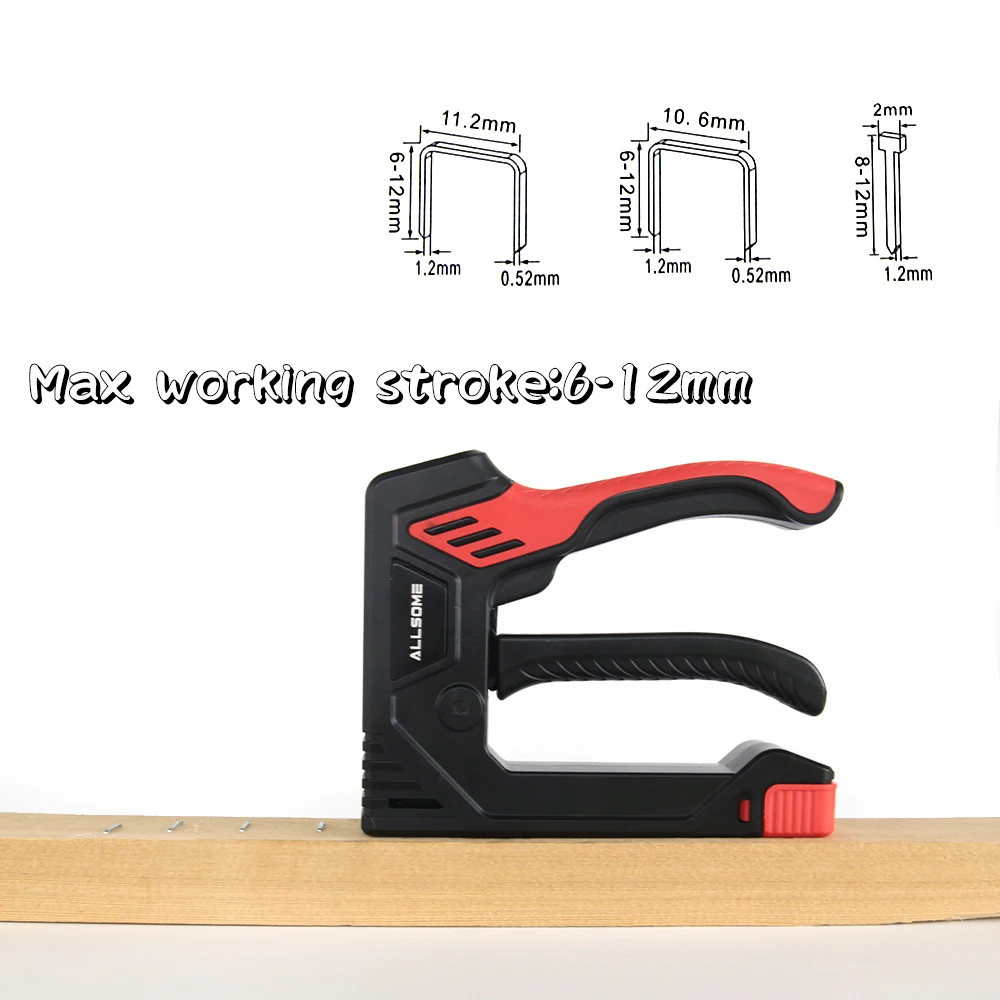 Allsome 2 in 1 Stapler Gun with 400 Staples, Upholstery Staple Gun Heavy Duty, Manual Brad Nailer Power Adjustment Stapler Gun