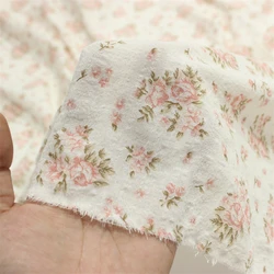140X45cm Thin Cotton Blend Fabric Floral Printing Pastoral Style Soft Breathable Feel DIY Children's Shirt Skirt Home Clothing