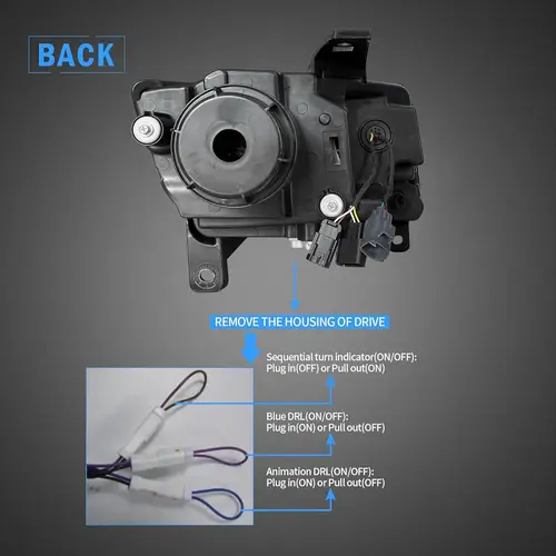 Imagen 2 del producto Sulinso 2 faros LED aptos para Jeep Grand Cherokee WK 2011 2012 2013, luz Ftont con arranque dinámico azul DRL, transparente