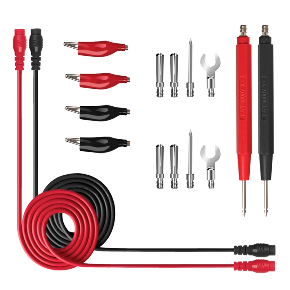 16 in 1 Test Hook Test Probes Lead Kit Electrical Multimeter Test Leads Set with Alligator Clips Multimeter Probe Test Leads Pin