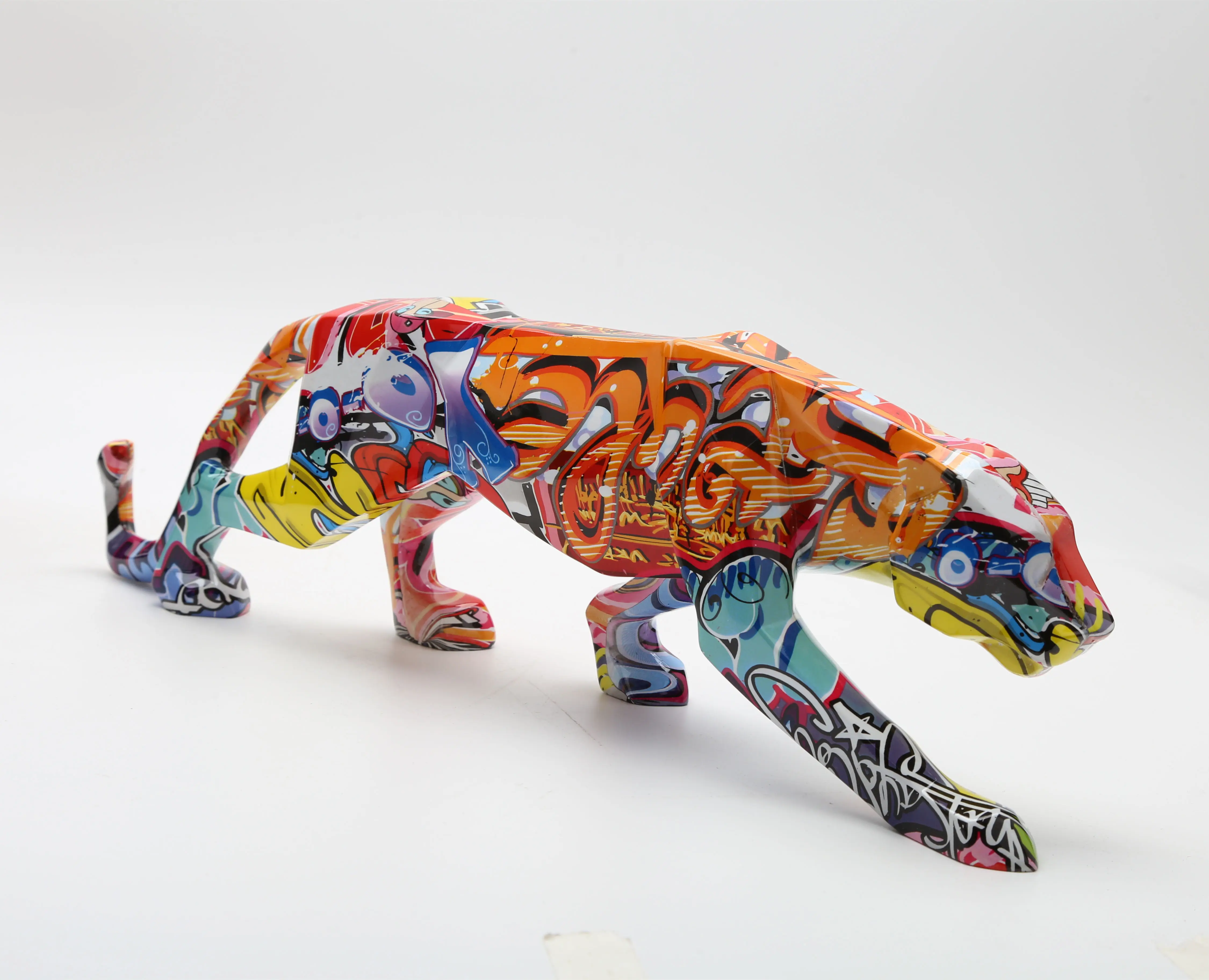 رسمت الفن زينة الكتابة على الجدران بسيطة الإبداعية ليوبارد اللون مدخل المنزل خزانة مشروبات مكتب الحلي الراتنج الحرف