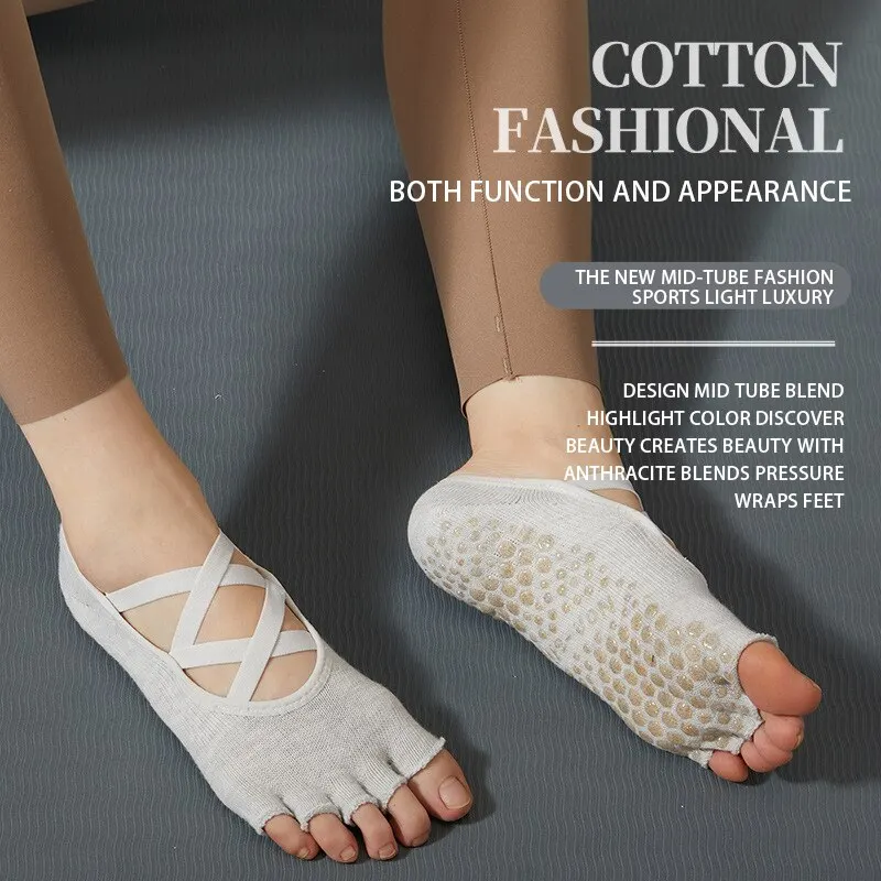 جوارب يوجا للسيدات غير قابلة للإنزلاق جوارب باليه نقي بدون أكمام جوارب يوجا للكاحل جيدة التهوية جوارب لياقة بدنية للنساء #6