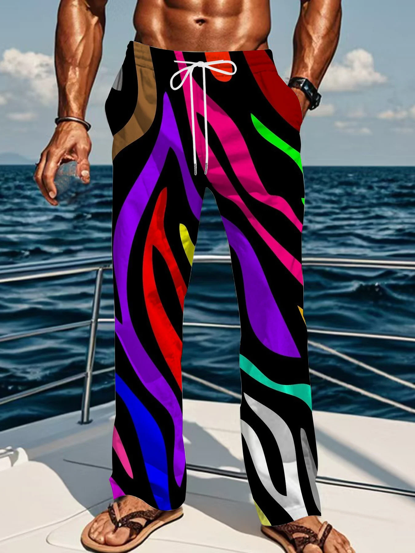 

2026 New Trendy Classic Print 2026 New Men's Pants Women's 3D Color Series Casual Pants Y2K Street Couple Sports Pants