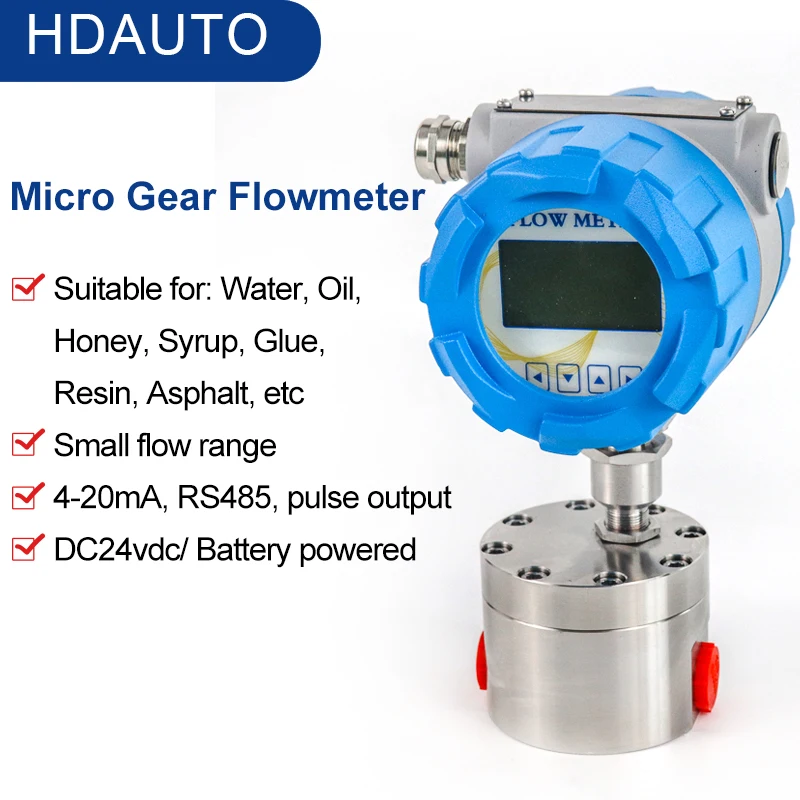 

G1/2 Precision Micro Oval Gear Flowmeter RS485 Glue Edible Oil Kerosene Syrup Resin Grease Liquid High Viscosity Liquid