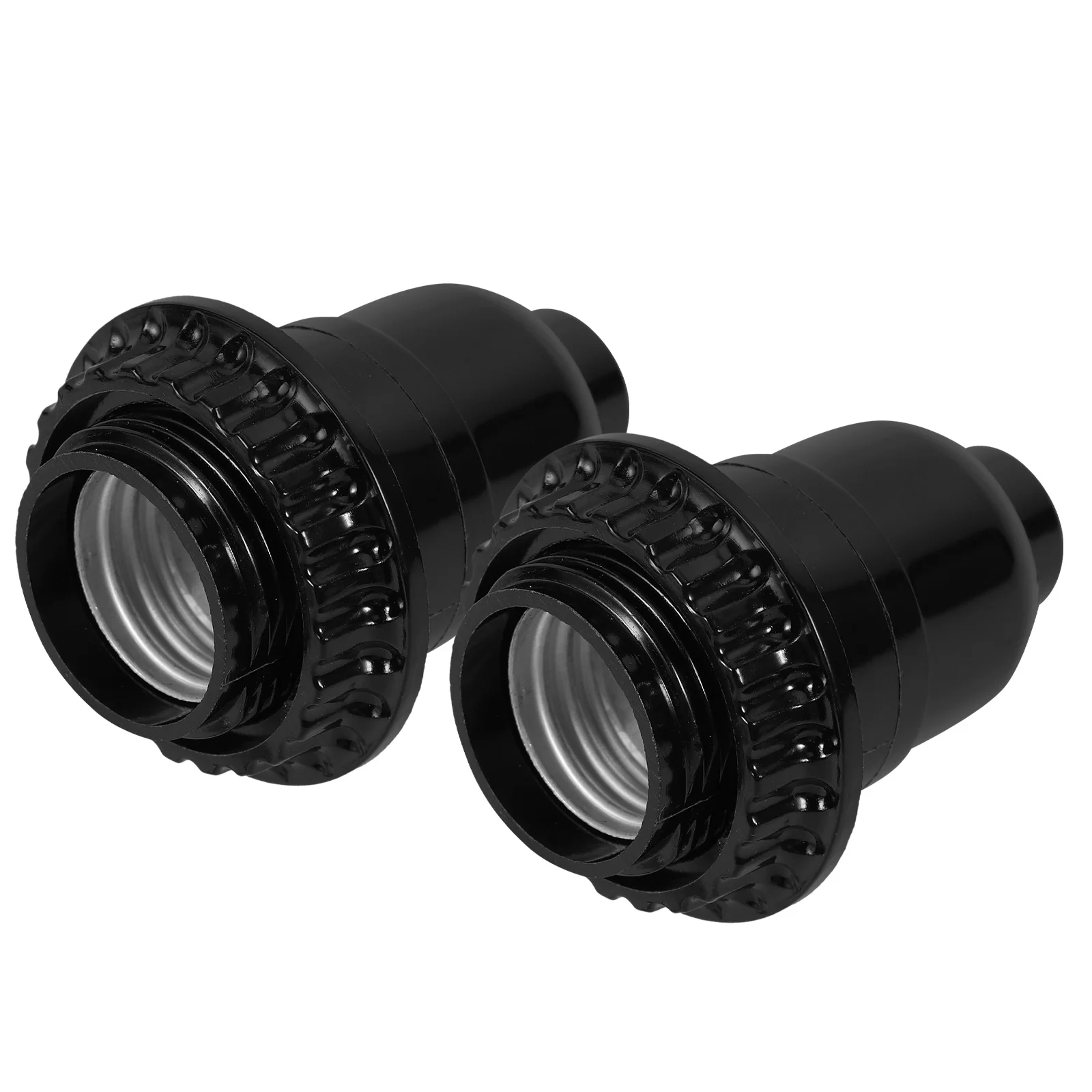 

2Pcs Lamp Socket with Switch E27 Base Holder for Light Bulbs Lamp Bases Adapter Heavy Duty Screw Type Black Finish